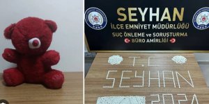 Adana'da oyuncak ayıya gizlenmiş 1825 uyuşturucu hap bulundu