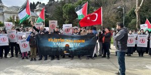 İstanbul'da Refah Sınır Kapısı'nın açılması talebiyle gösteri düzenlendi