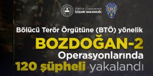 Bölücü terör örgütüne yönelik Bozdoğan-2 operasyonlarında 120 şüpheli yakalandı