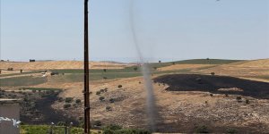Anız yangınından etkilenen Diyarbakır'daki kırsal mahallede hortum oluştu