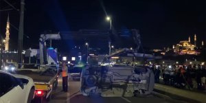 Galata Köprüsü'ndeki trafik kazasında 2 kişi yaralandı