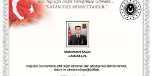 MSB'den şehit Jandarma Astsubay Kalaz için başsağlığı mesajı