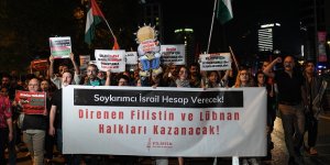 İsrail'in Filistin ve Lübnan'a yönelik saldırıları İstanbul'da protesto edildi