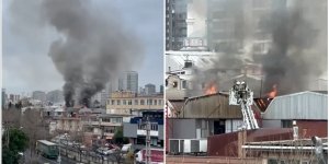 Bahçelievler'de iki katlı matbaa kalıp atölyesi yangında hasar gördü