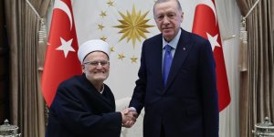 Cumhurbaşkanı Erdoğan, Mescid-i Aksa İmam Hatibi Sabri'yi kabul etti