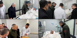 Yerlikaya, Konya'da çöken bina enkazından kurtarılan yaralıları hastanede ziyaret etti