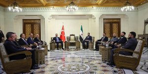 Bakan Fidan, Güler ve MİT Başkanı Kalın, Suriye Cumhurbaşkanı Şara tarafından kabul edildi