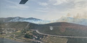 İzmir'in Urla ilçesinde makilik alanda çıkan yangın kontrol altına alındı