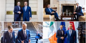 DIŞİŞLERİ BAKANI FİDAN, İRLANDALI MEVKİDAŞI HARRİS İLE DUBLİN'DE GÖRÜŞTÜ