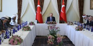 CUMHURBAŞKANI ERDOĞAN, DÜNYA MÜSLÜMAN ALİMLER BİRLİĞİ HEYETİNİ KABUL ETTİ