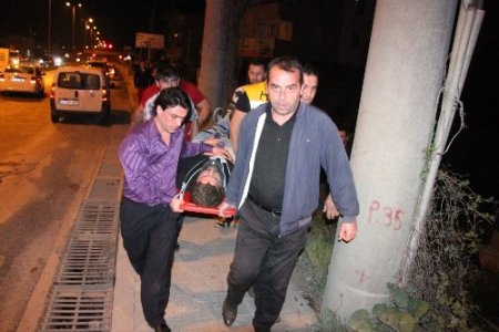 15 metreden evin bahçesine uçan otomobilin sürücüsü yaralandı