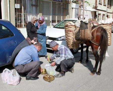 43 yıldır tarlada üretip at sırtında pazarlıyor