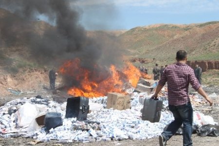 500 bin paket gümrük kaçağı sigara imha edildi