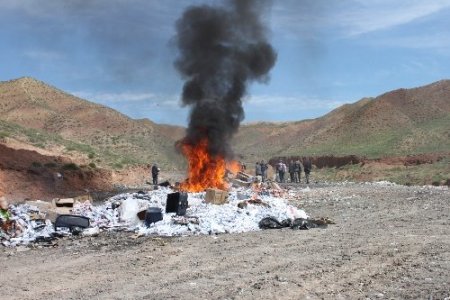 500 bin paket gümrük kaçağı sigara imha edildi