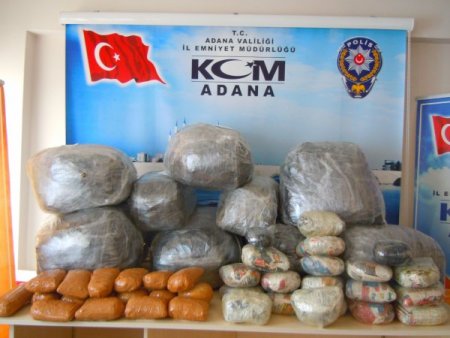 Adana'da 282 kilogram esrar ele geçirildi