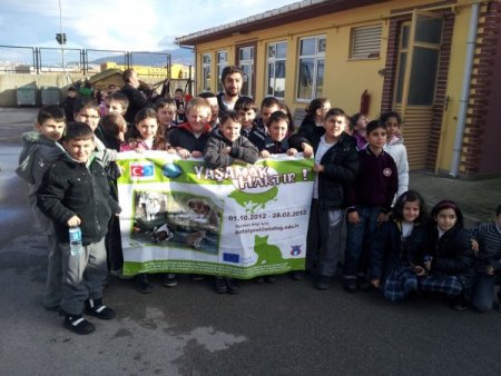 Ağabey ve abla öğrencilerden küçüklere hayvan hakları dersi