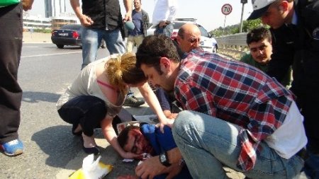 Ağır yaralı genç, kaza mahallinden kaçmak istedi