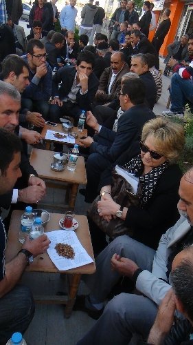 Akil İnsanlar Batman'da vatandaşı dinlerken karpuz çekirdeği yedi