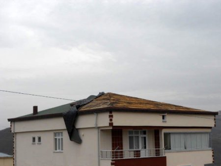 Akkuş'ta şiddetli rüzgâr çatıları uçurdu