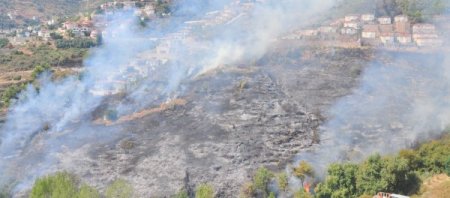 Alanya’daki orman yangını lüks villalara sıçramadan söndürüldü