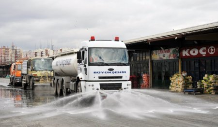 Ankara Toptancı Hali dezenfekte edildi