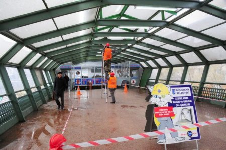 Ankara'da yaya alt - üst geçitleri ile kaldırımlardaki ışıklandırmalara bakım