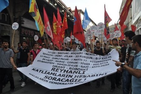 Antakya’da, Reyhanlılılara destek eylemi