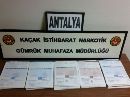 Antalya’da 1 milyon 950 bin TL değerinde sahte fatura ele geçirildi