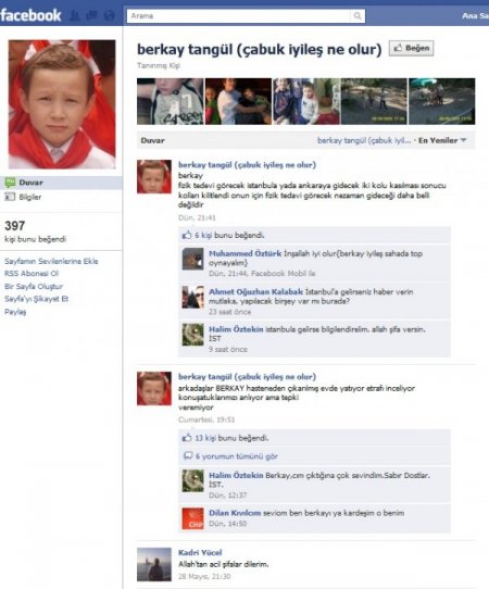 Arkadaşları Facebook Üzerinden Dua Etti, Küçük Berkay Hayata Tutundu