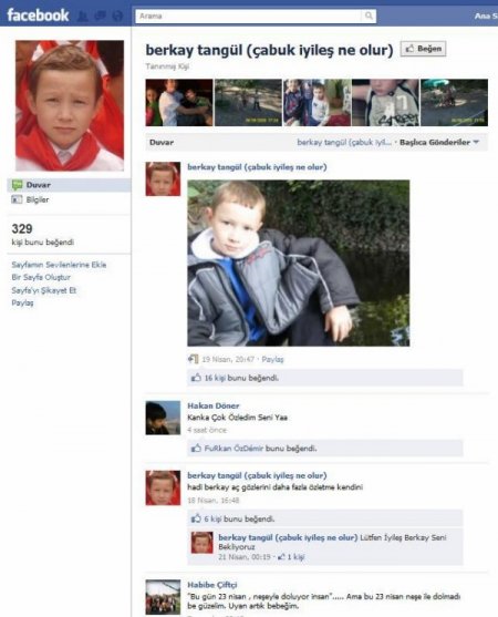 Arkadaşları Facebook Üzerinden Dua Etti, Küçük Berkay Hayata Tutundu