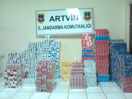 Artvin’de 7 bin 530 paket kaçak sigara ele geçirildi