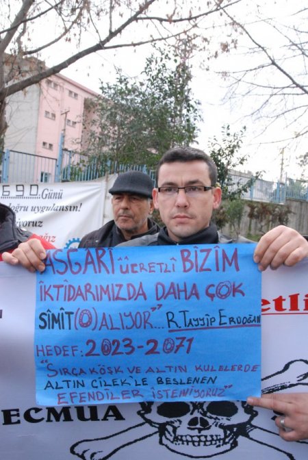 Asgari ücretliler eylem yaptı