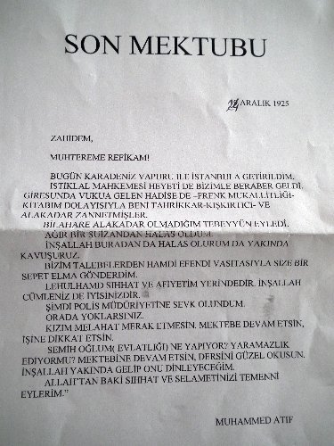 Atıf Hoca’nın Asılmadan Önce Eşine Yazdığı Mektup Ortaya Çıktı