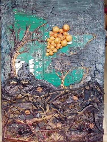 Atık bilgisayar parçalarına 'sanatsal' dokunuş