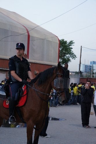 Atlı polis kaza geçirdi