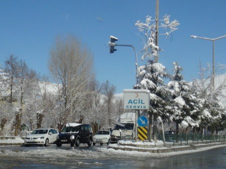 Baharı bekleyen Bitlisliler güne karla uyandı