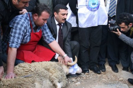Bakan Dinçer'in gitmesini kurban keserek kutladılar