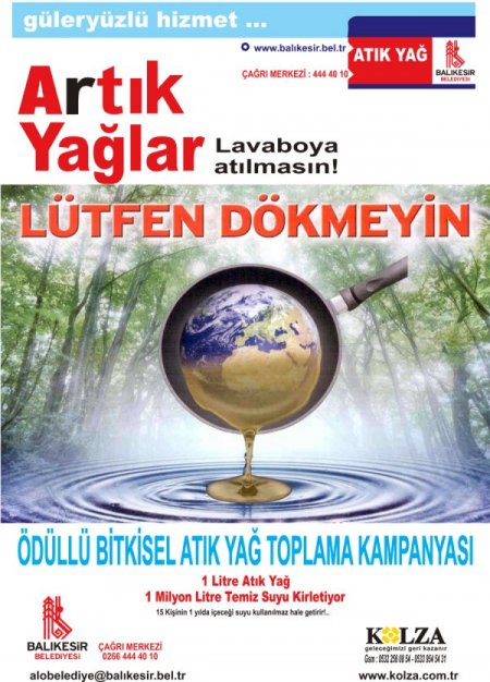 Balıkesir Belediyesi atık yağların toplanmasıyla ilgili yarışma düzenliyor