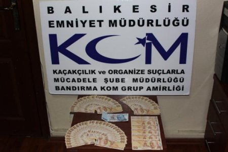 Bandırma'da 8 bin 850 liralık sahte para ele geçirildi