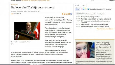 Başbuğ’un Sivil Mahkemece Tutuklanması Belçika Basınında