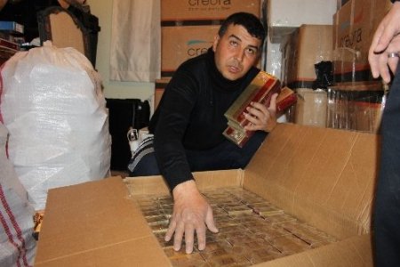 Basın kamyonundan gümrük kaçağ sigara çıktı