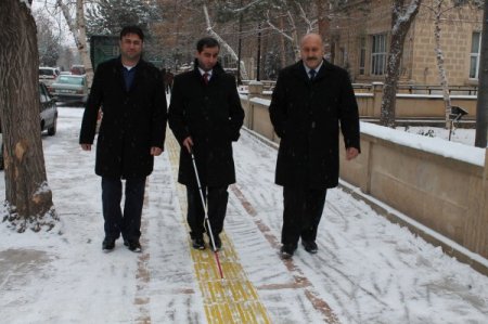 Bayburt'un kaldırımları görme engelliler için düzenlendi