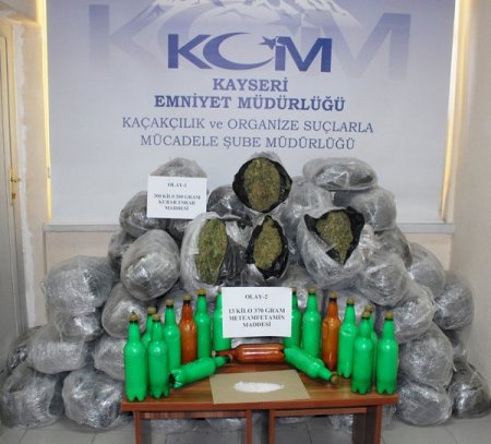 Benzin deposundan uyuşturucu çıktı