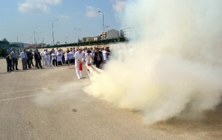 BESAŞ ekmek fabrikasındaki yangın tatbikatı
