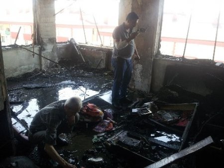 Bir anda alev alan televizyon yangına sebep oldu