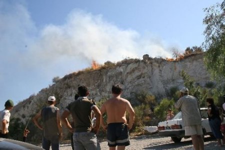 Bodrum'da Yerleşim Birimine Yakın Otluk Alan Yandı