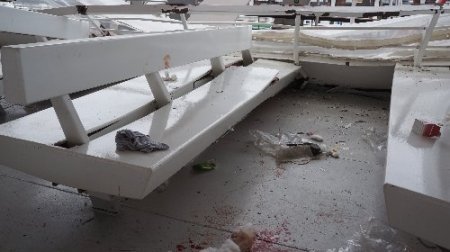 Boğaz'da kaza yapan teknede hasar oluştu