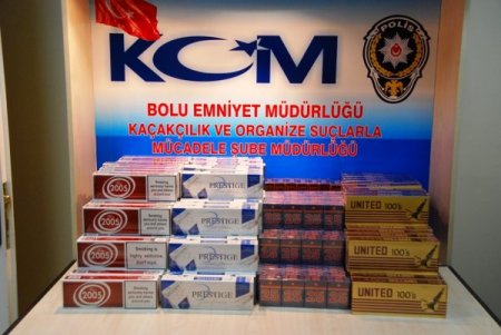 Bolu'da 20 bin paket kaçak sigara ele geçirildi