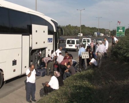 Bomba ihbari yapılan otobüste av tüfeği bulundu (Özel)