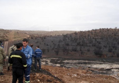 BOTAŞ boru hattında çıkan yangın